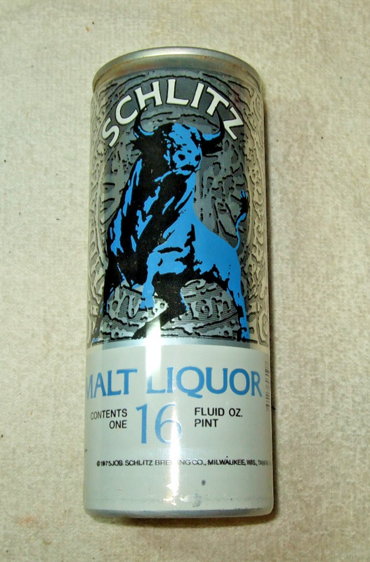 Schlitz Malt Liquor Bull 16 oz. Beer Can Aluminum One Pint