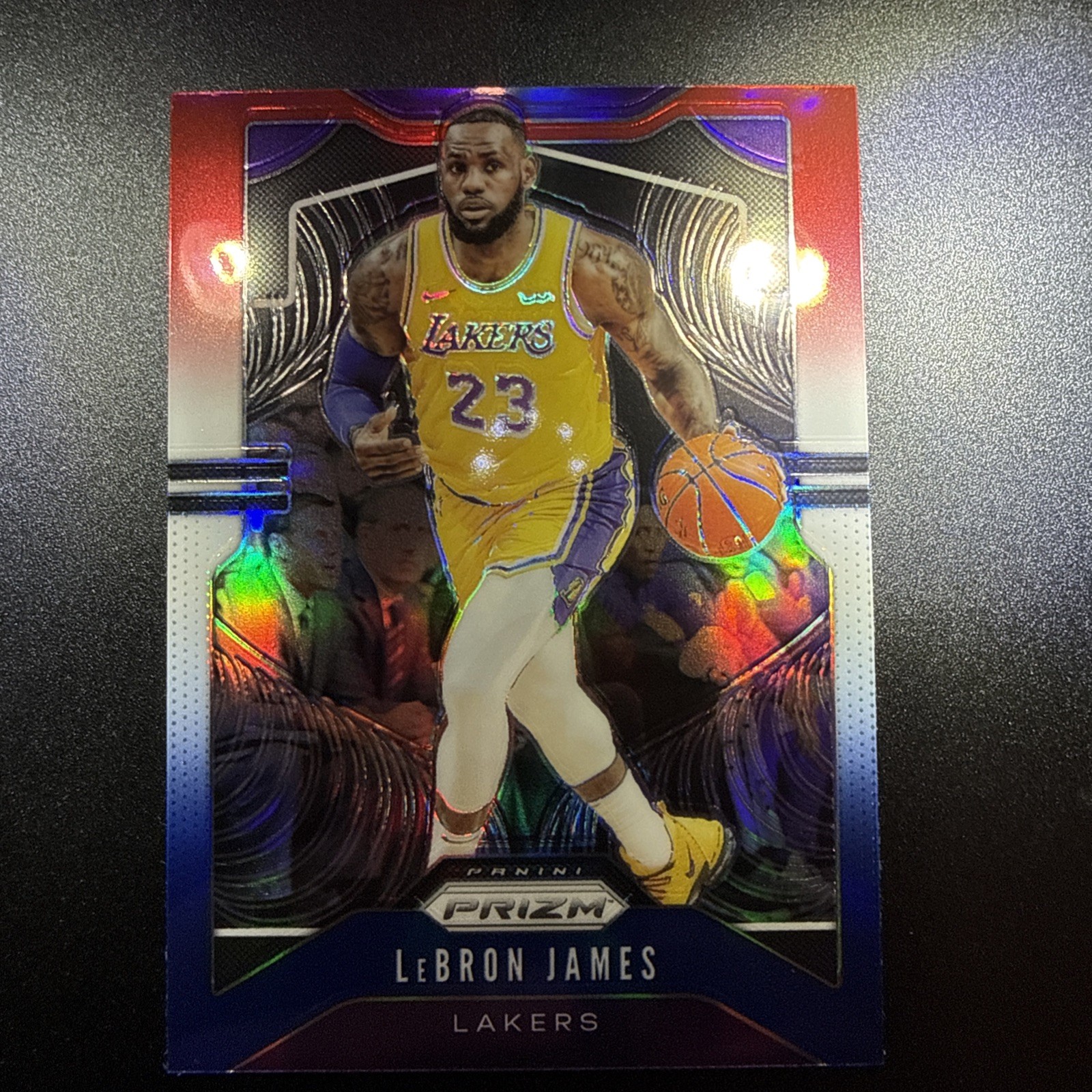 2019-20 Panini Prizm Red White Blue Prizm #129 LeBron James LA Lakers