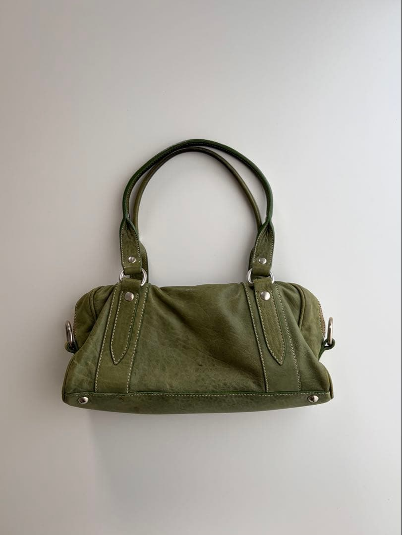 00s ARCHIVE miu miu レザー切替コットンジャケット Y2K Miu Miu Archive Y2K Green Leather Shoulder Bag 2000s Authentic | eBay