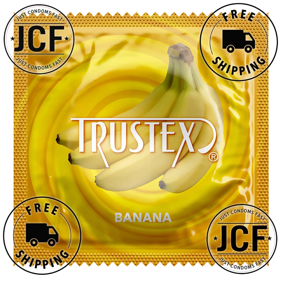 Condones Trustex sabor plátano color látex a granel | Elige cantidad | ENVÍO GRATUITO Foto 2 de 3