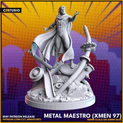 Metal Maestro (97 and Krakoa) 40mm Scale | Crisis Protocol Proxy | C27
