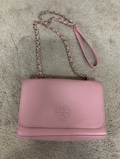Tory Burch Small Chain Shoulder Bag Purse Pink Gold
