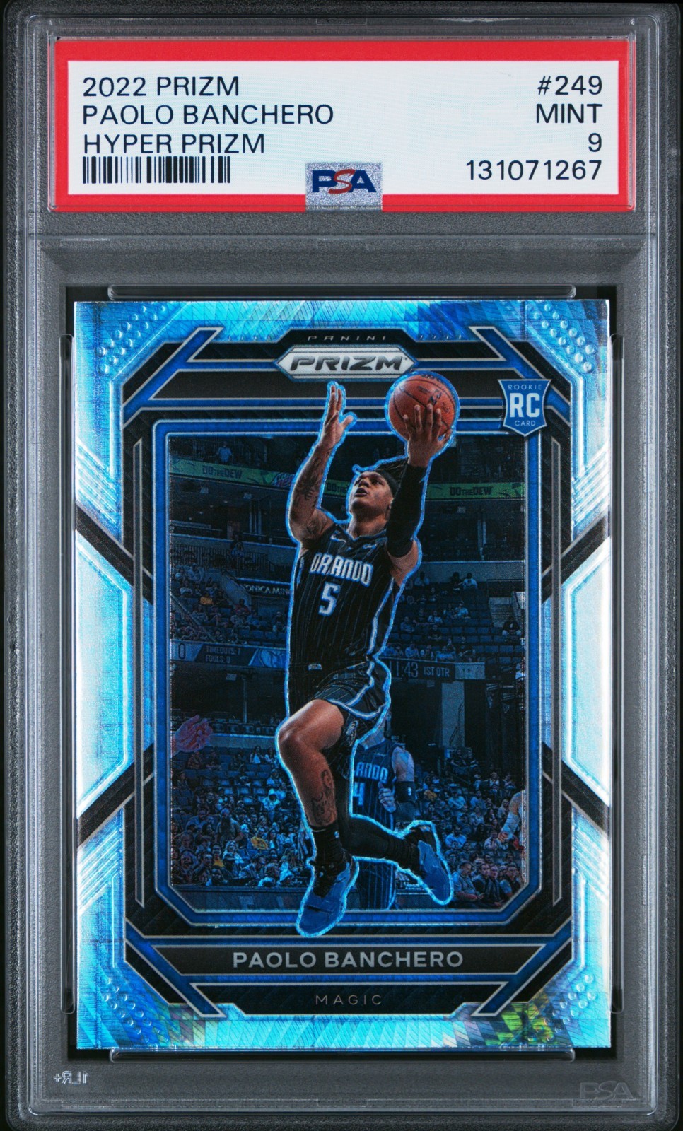 2022 PANINI PRIZM #249 PAOLO BANCHERO HYPER PRIZM RC PSA 9 MINT