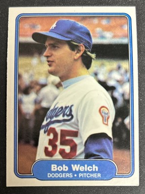 1982 Fleer Bob Welch Baseball Card #28 Dodgers Pitcher GD/VG Rough Left Edge O/C