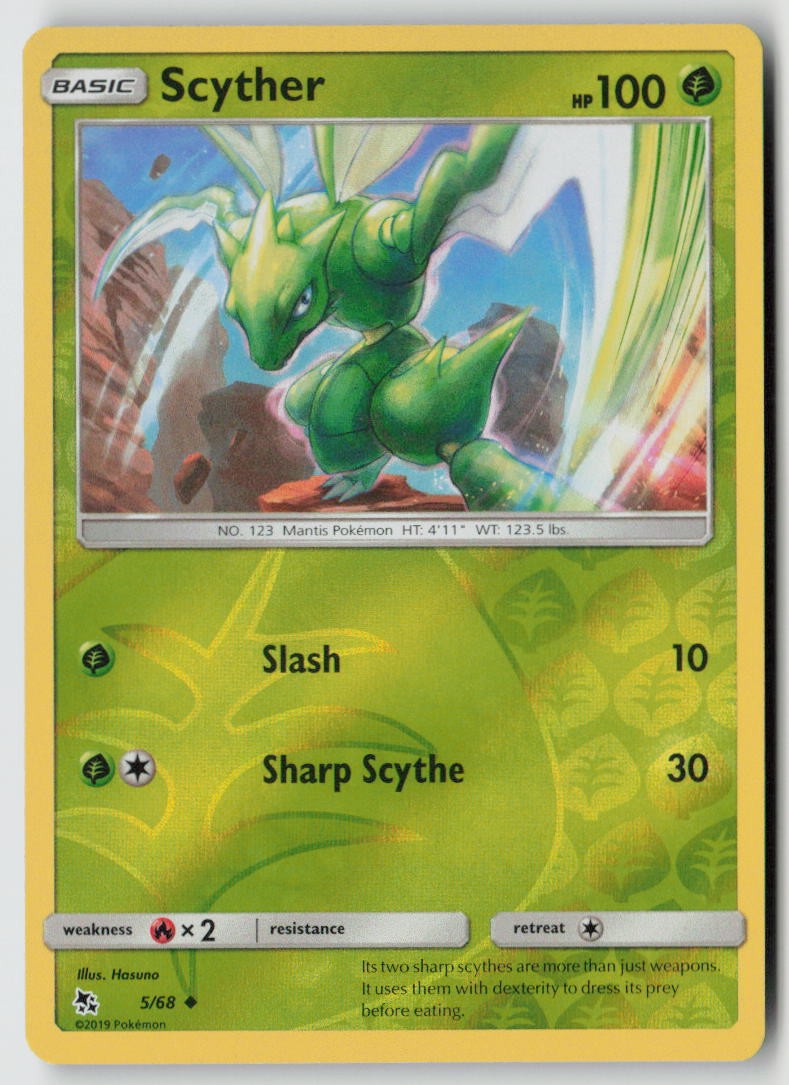 Scyther 5/68 - Hidden Fates Reverse Holo - PTCG - LP