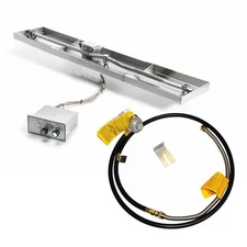 HPC Fire Flame Sense Gas Fire Pit Kit, 25x8in. Pan 24in. Burner, LP Small