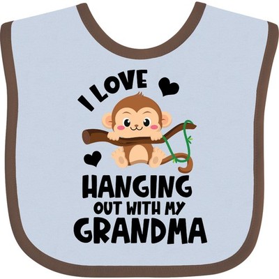 Inktastic Monkey I Love Hanging Out With My Grandma Baby Bib Sibling Adorable