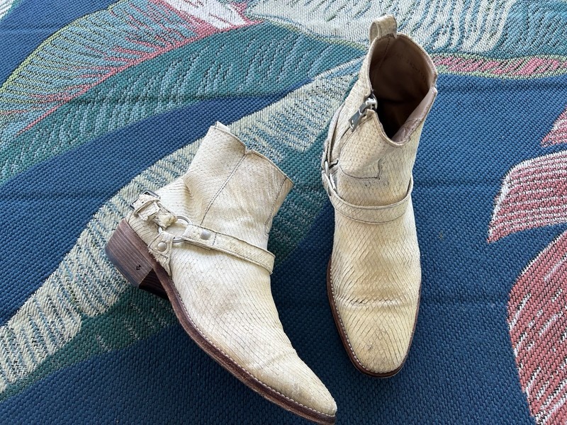 John Varvatos Snake Harness Zip Ankle Boot Mens Size 9 Italy