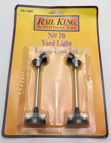 Juego de postes de lámpara de luz de patio negro MTH RK-1060 O #70 (paquete de 2) | Zustand: New