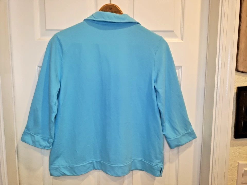 Cárdigan relajado con botones de algodón azul claro S de verano FRESH PRODUCT para mujer Foto 2 de 4