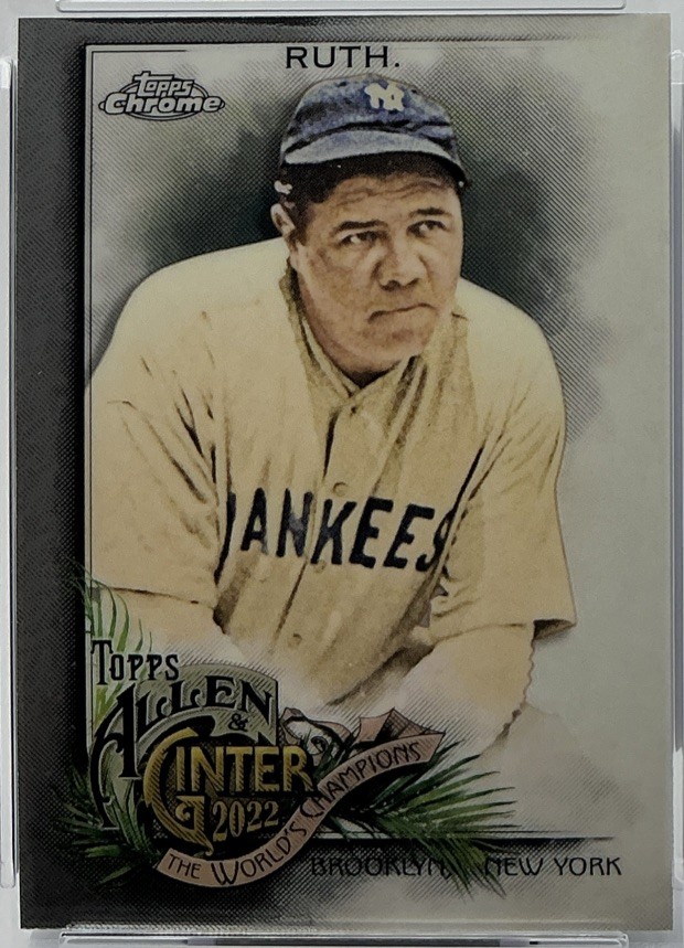 Babe Ruth PSA 10- 2022 Topps Allen & Ginter Chrome Portrait - Yankees, Bambino view 5