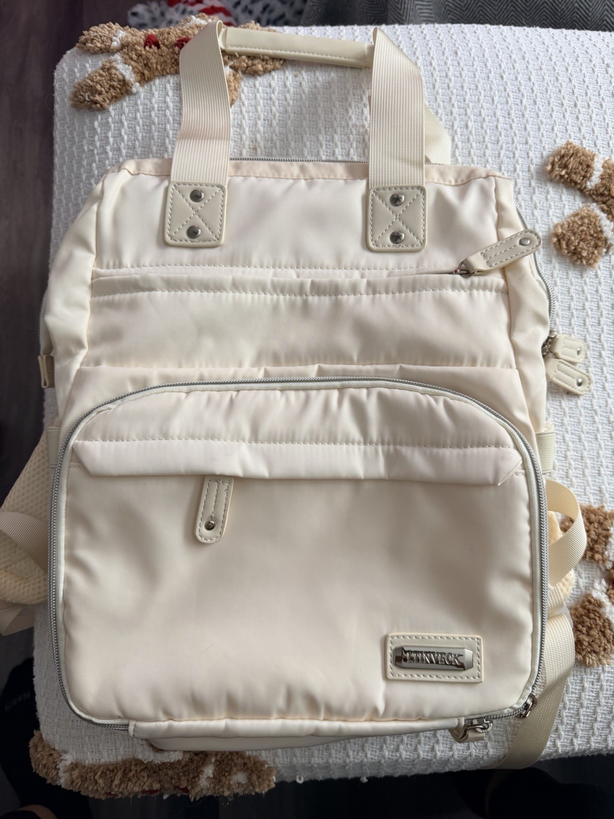 LTINVECK Knitting/Yarn/Crochet Backpack Organizer w/ USB Charging Port - New