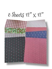 8 SHEETS Acid Free Paper 12" x 12" Holiday Christmas Loose
