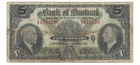 1935 Bank Of Montreal Canada Chartered Note $5 Fine 1470420 Split 505-60-02