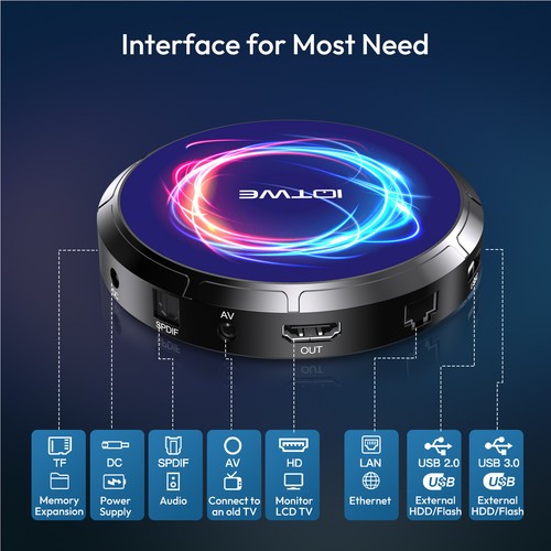 Reproductor multimedia IOTWE Android14 Smart TV BOX 4+128G 1000M 2.4G/5G WIFI6 octa núcleo - Imagen 30 de 45