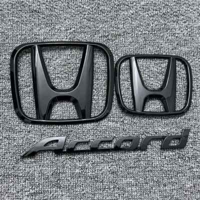 #ad 3X Black Front Grille Trunk Emblem For Honda Accord 2008 2017 Sedan 4 Door Badge $39.95
