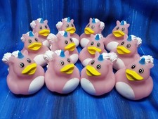 12 Unicorn Rose Pink Rubber Ducks Gift NEW