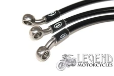 Yamaha RD350LC HEL STD Front Brake Hose Kit BLACK Braided Lines