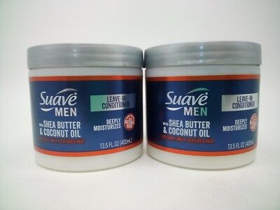 2-PACK Suave Men Leave-In Conditioner Shea Butter & Coconut Oil 13.5oz each NEW
