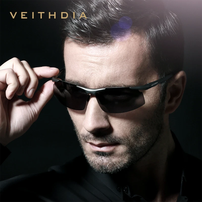 Aluminum Polarized Half Frame Sunglasses For Men Stylish Premium Driving Eyewear - Image 3 of 4