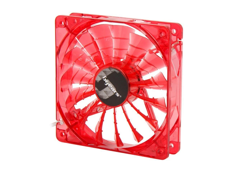 Bgears b-PWM 120 Translucent Red with Red LEDs, 15 Blades 2 Ball Bearing PWM fan - Image 2 of 4