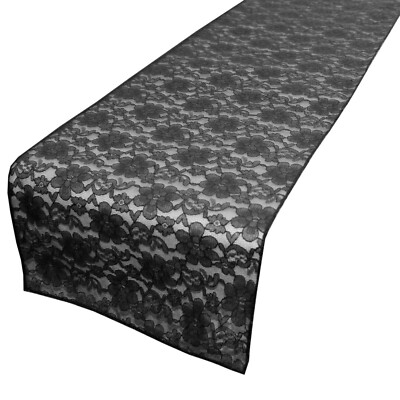 Floral Lace Sheer Table Runner Elegant Birthday Wedding Event Venue Table Decor