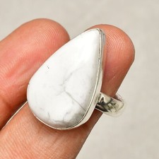 Howlite Gemstone 925 Sterling Silver Jewelry Ring Size 7