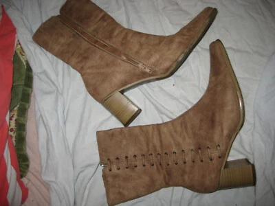 VINTAGE Western Boots GINO VENTORI CAMEL Blockabsatz Schnürung SPITZ 40 WIE NEU - Bild 1 von 4