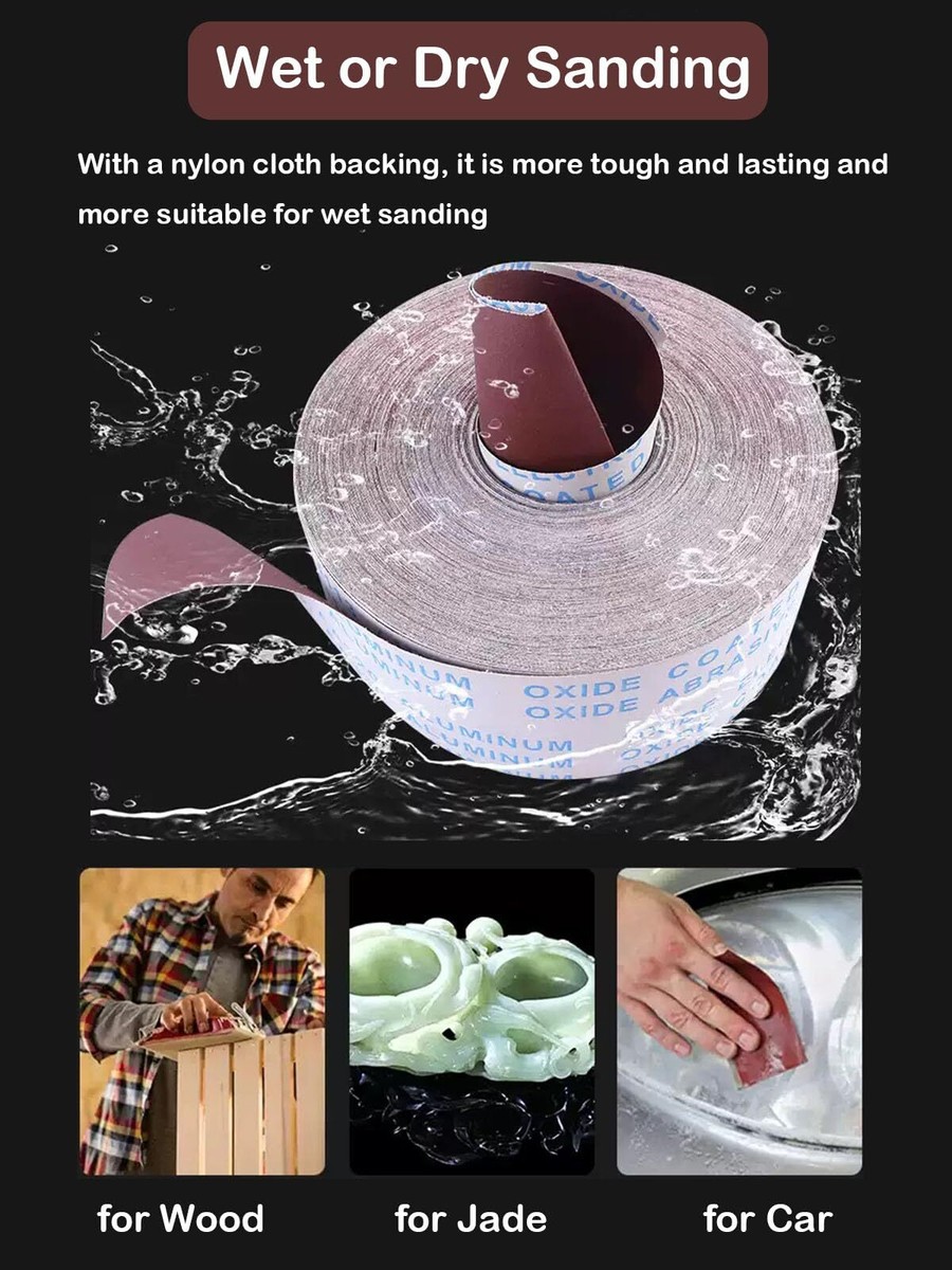 4-Pack Emery Cloth Roll - Abrasive Sanding Strips For Metal, Wood & DIY Projects (Assorted Grits) - View #9