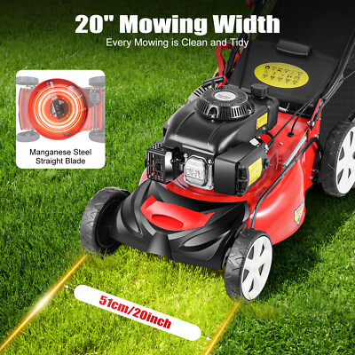 #ad #ad Self Propelled Gas Powered Lawn Mower with Bagger with 4 Stroke Engine 20” 173cc $197.54