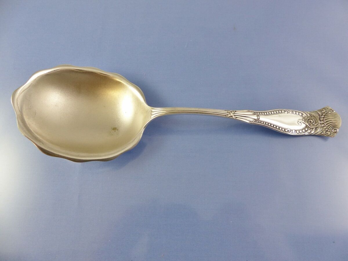 MILANO 1891 CASSEROLE or BERRY SERVING SPOON SATIN BOWL BY 1880 PAIRPOINT MFG CO