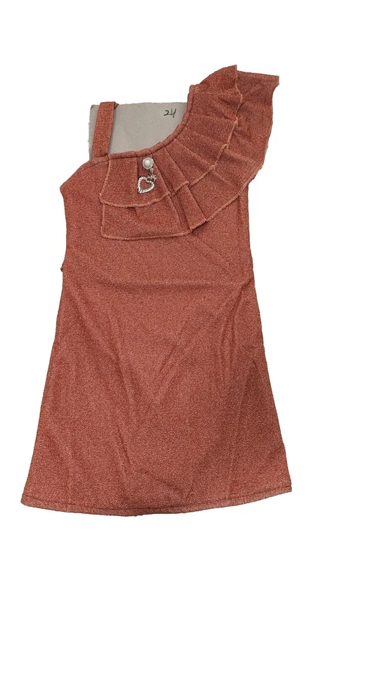 Girls 3T- 6T Cut Out Shoulder Stylish Dress Glitter Outwear Birthday Designer - Image 3 of 4