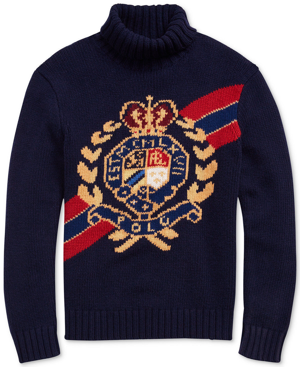 NEW & RARE Polo Ralph Lauren Men Crest Knit Wool Turtleneck Sweater Size Small image 4