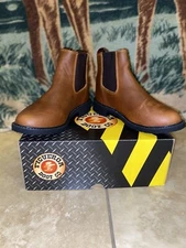 MENS WORK BOOTS MOC SOFT TOE GENUINE LEATHER GOODYEAR WELT MADE BOTAS TRABAJO