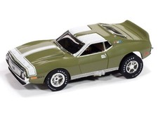 Green White 1971 AMC Javelin AMX Electric Slot Car X-Traction Auto World Hobby
