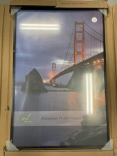 20  x 30  Black Brushed Aluminum Poster Picture Frame with Plexiglass 1-Pack