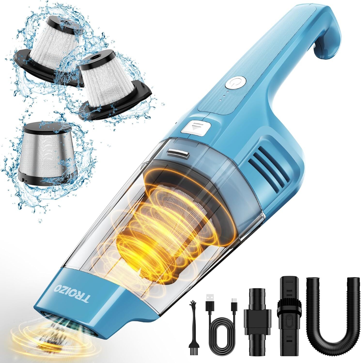 Powerful 14500PA Cordless Handheld Vacuum in Sleek Blue-image