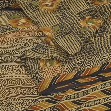 Sanskriti Vintage Sarees Green Indian Pure Silk Printed Sari 6 Yd Craft Fabric