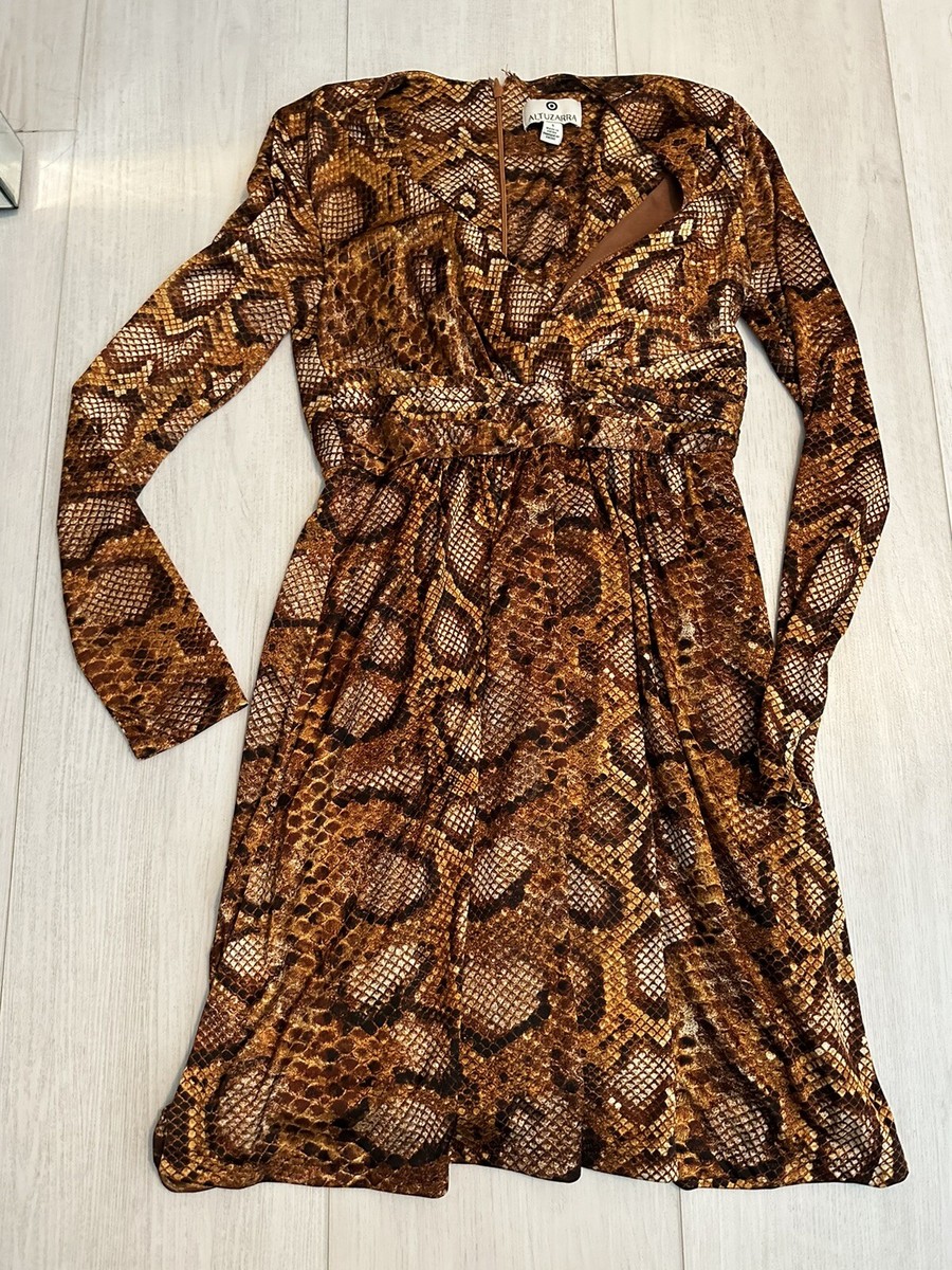 Altuzarra x Target Brown Snake Print - Sz 6 - V Neck Long Sleeve Dress | eBay Altuzarra x Target Brown Snake Print - Sz 6 - V Neck Long Sleeve Dress | eBay