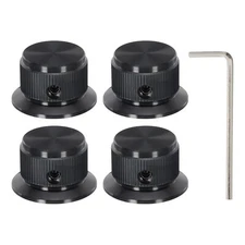 4PCS Aluminium Potentiometer Knobs Control Knob 24mm for Guitar Amplifier Black