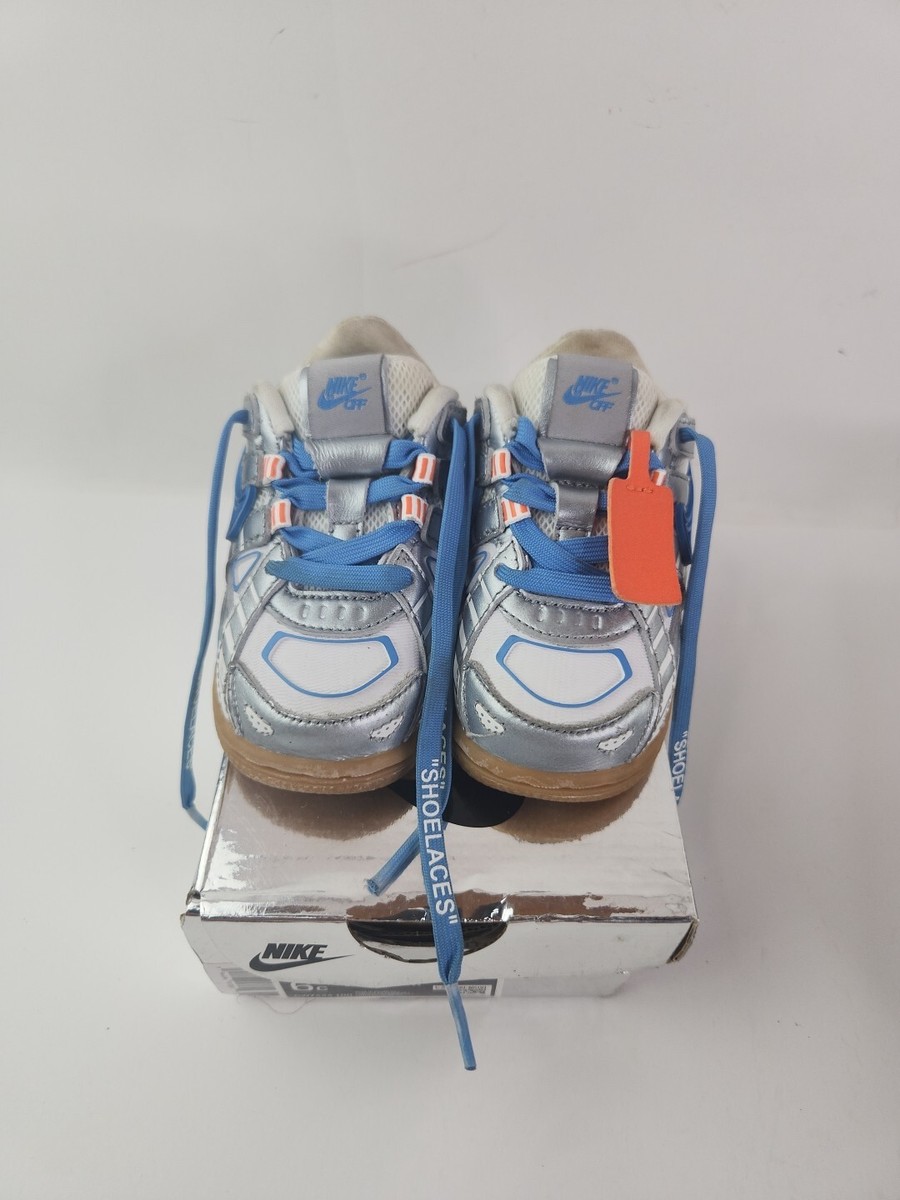 Nike Off White Rubber Dunk OW Shoes TD CW7444-100 UNC Blue