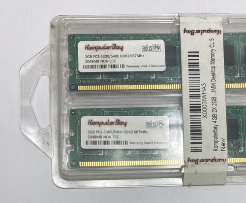 4GB Kit (2 x 2GB) Komputer Bay PC2-5300/5400 667MHz DDR2 Computer Memory RAM - Picture 2 of 3