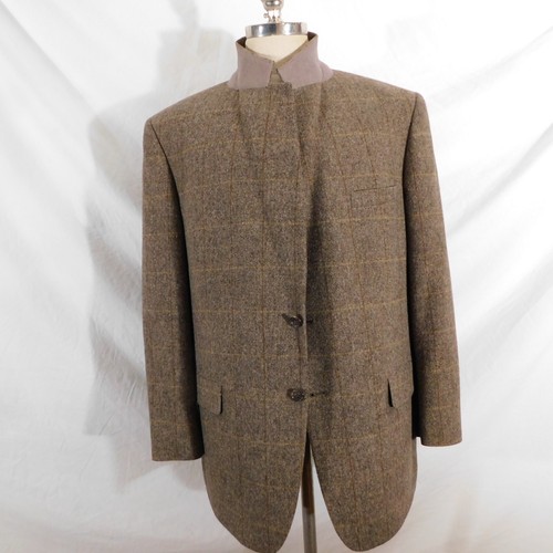 Cappotto sportivo vintage Brooks Brothers uomo taglia 44R capelli cammello marrone quadri check - Foto 2 di 11