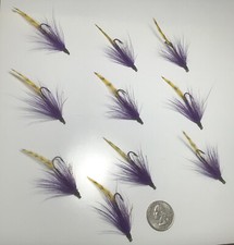 10 Dressed Streamers Lure,Carlisle Long Shaft Size 4 Hooks .With Grizzly Feather