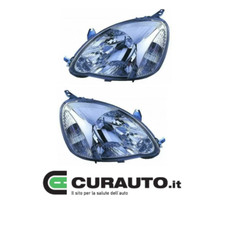 COPPIA FARI PROIETTORI ANT SX DX PER TOYOTA YARIS DA 03 AL 05 H4 IMPIANTO VALEO