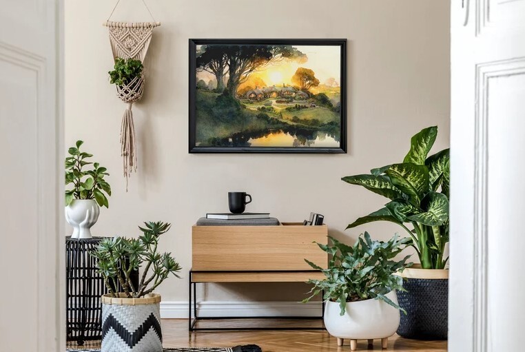 The Green Dragon Watercolor Painting, Lord of the Rings