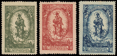 Liechtenstein 40/42 80 aniv. de Juan II la Madonna MH