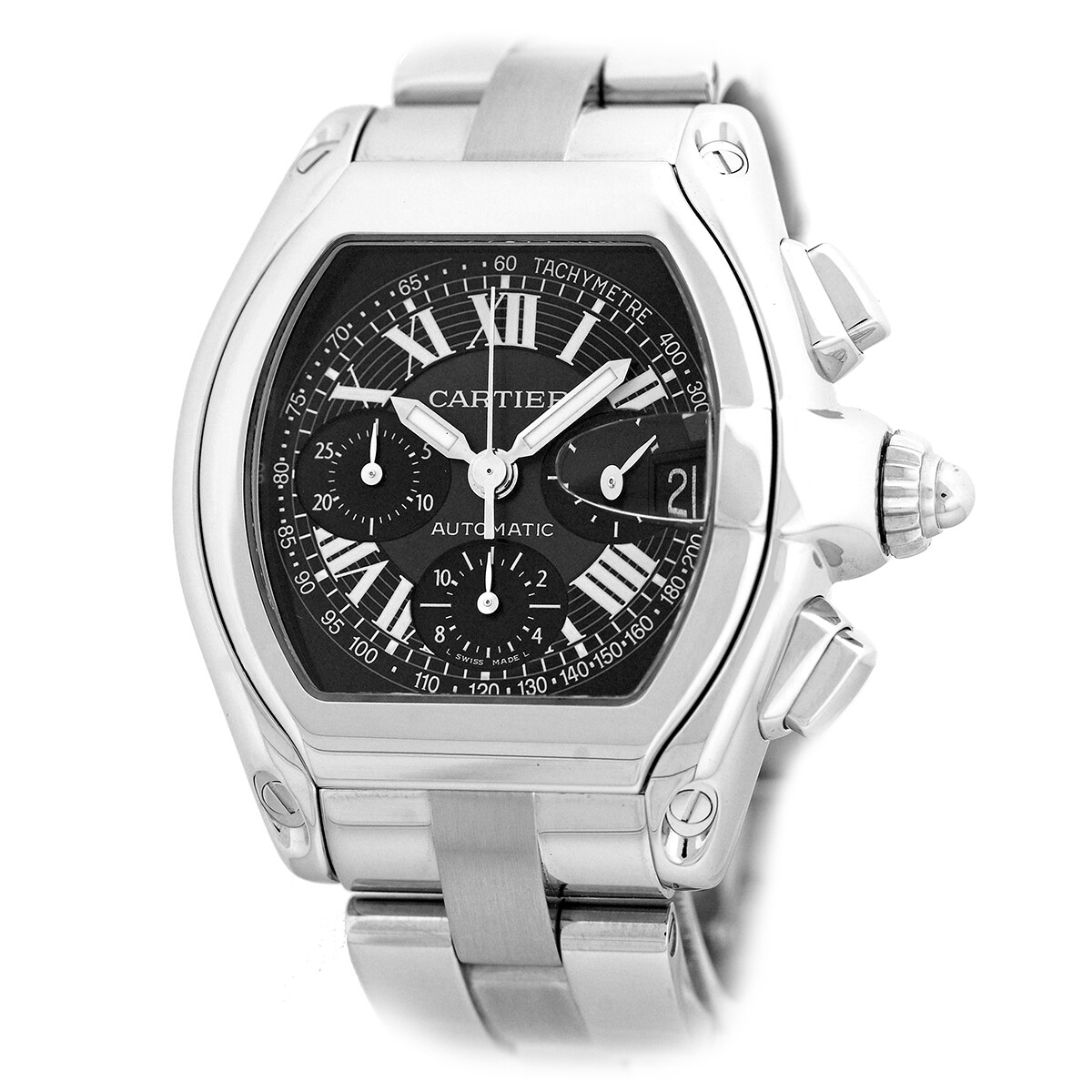 CARTIER Stainless Steel 40mm Roadster Chronograph Automatic Box