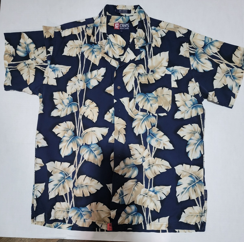 2 Vintage Chaps Ralph Lauren Gr. L Hawaii Hemden mit Knopfleiste Tropen rot & blau - Bild 13 von 21