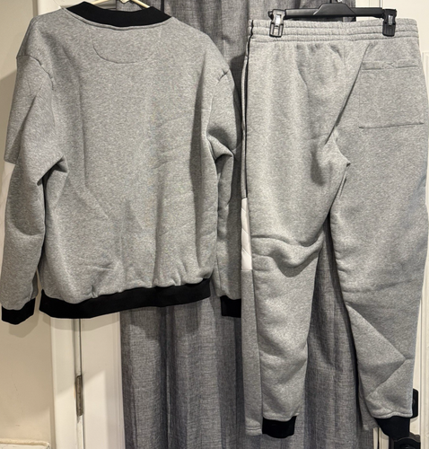 Pantalone felpa uomo RED APE grigio medio/nero/bianco/tasche pile zip intera usato in ottime condizioni - Foto 7 di 17